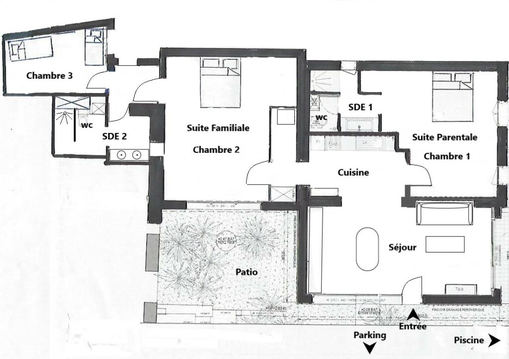 PLAN INTERIEUR DU GITE